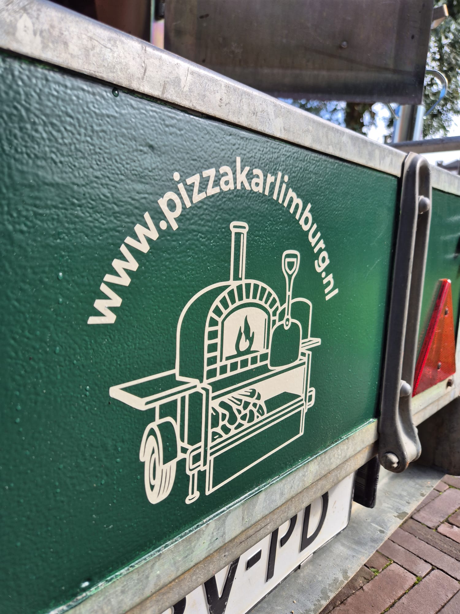 Pizza-oven op aanhanger